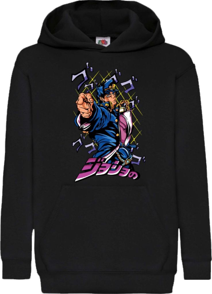 Kinder Kapuzenpullover Japan Manga Comics Anime Jojo'S Anime manga Bizarre Adventure Jotaro Kujo Var-004 Jotaro Kujo, 9-11 Jahr - 140 / Schwarz