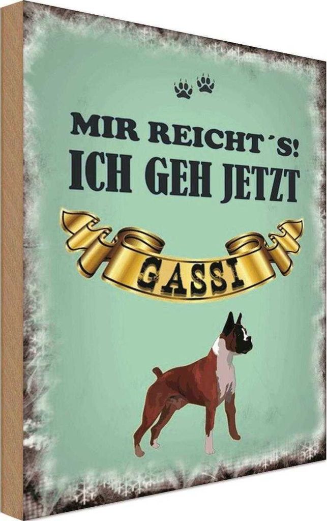 vianmo Holzschild 30x20 cm mir reicht`s ich geh gassi Hund Spruch Zitat
