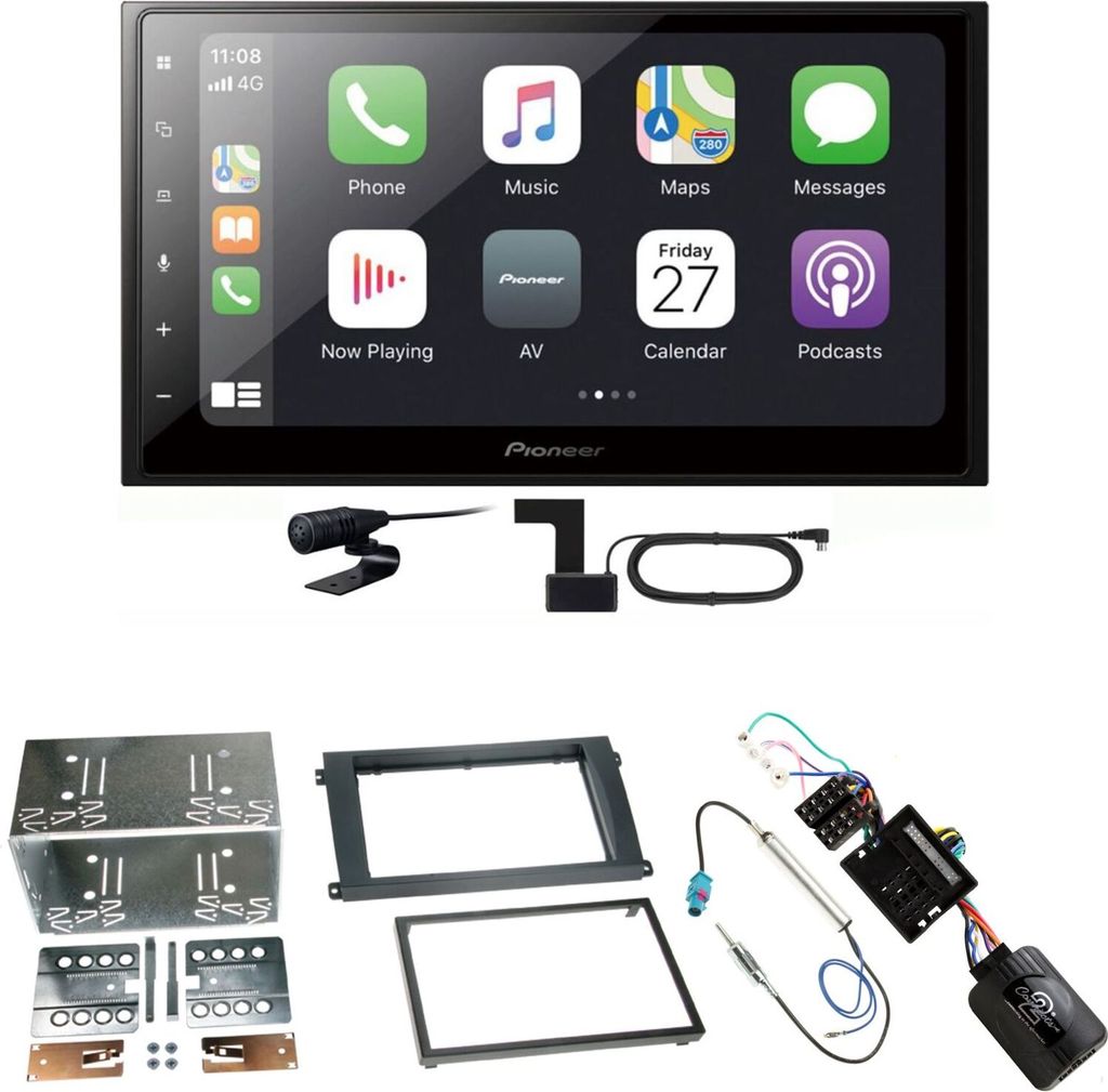 Pioneer SPH-DA250DAB CarPlay Android Auto Einbauset für Produktbild 