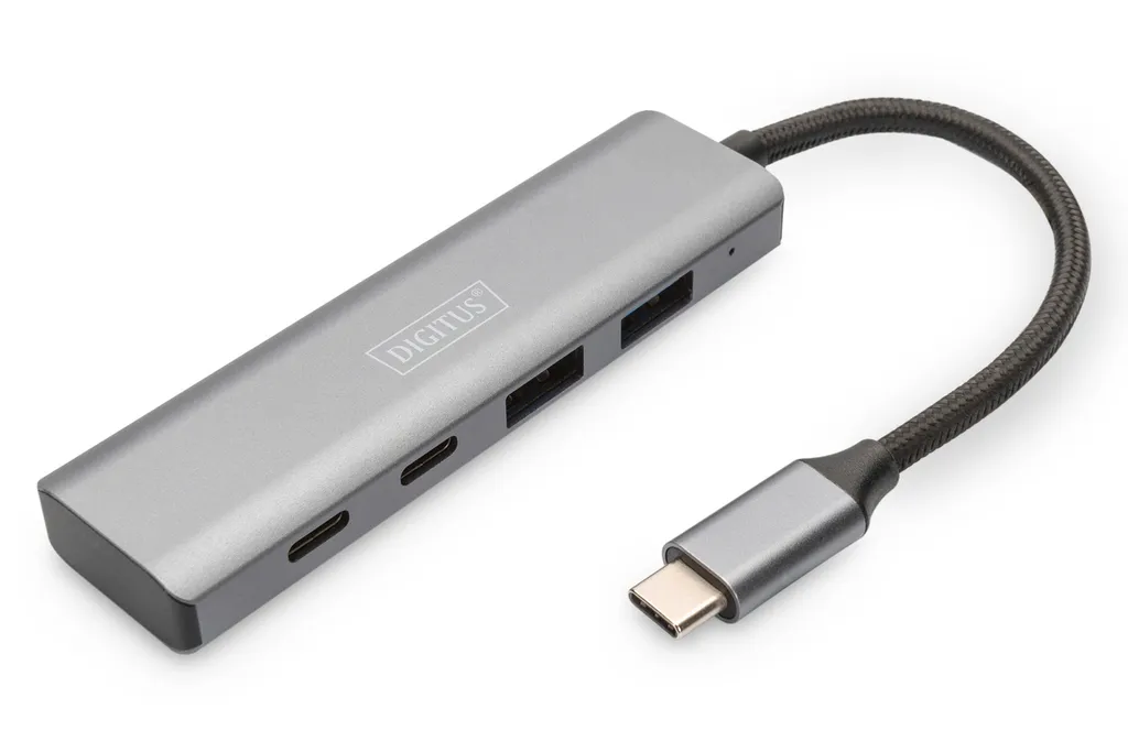 Adaptateur USB-C vers 4 ports USB pour le bureau et télétravail DIGITUS