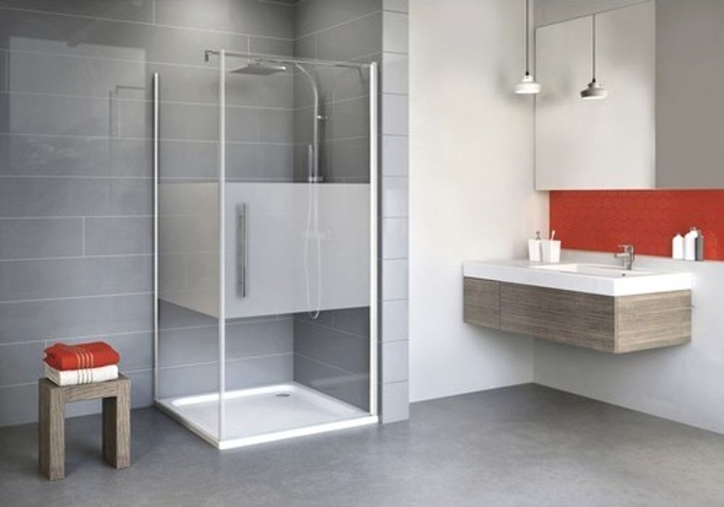 Drehtür inkl. Seitenwand Schulte Alexa Style 2.0 80x90 cm Dekor Dezent Profilfarbe alpinweiß