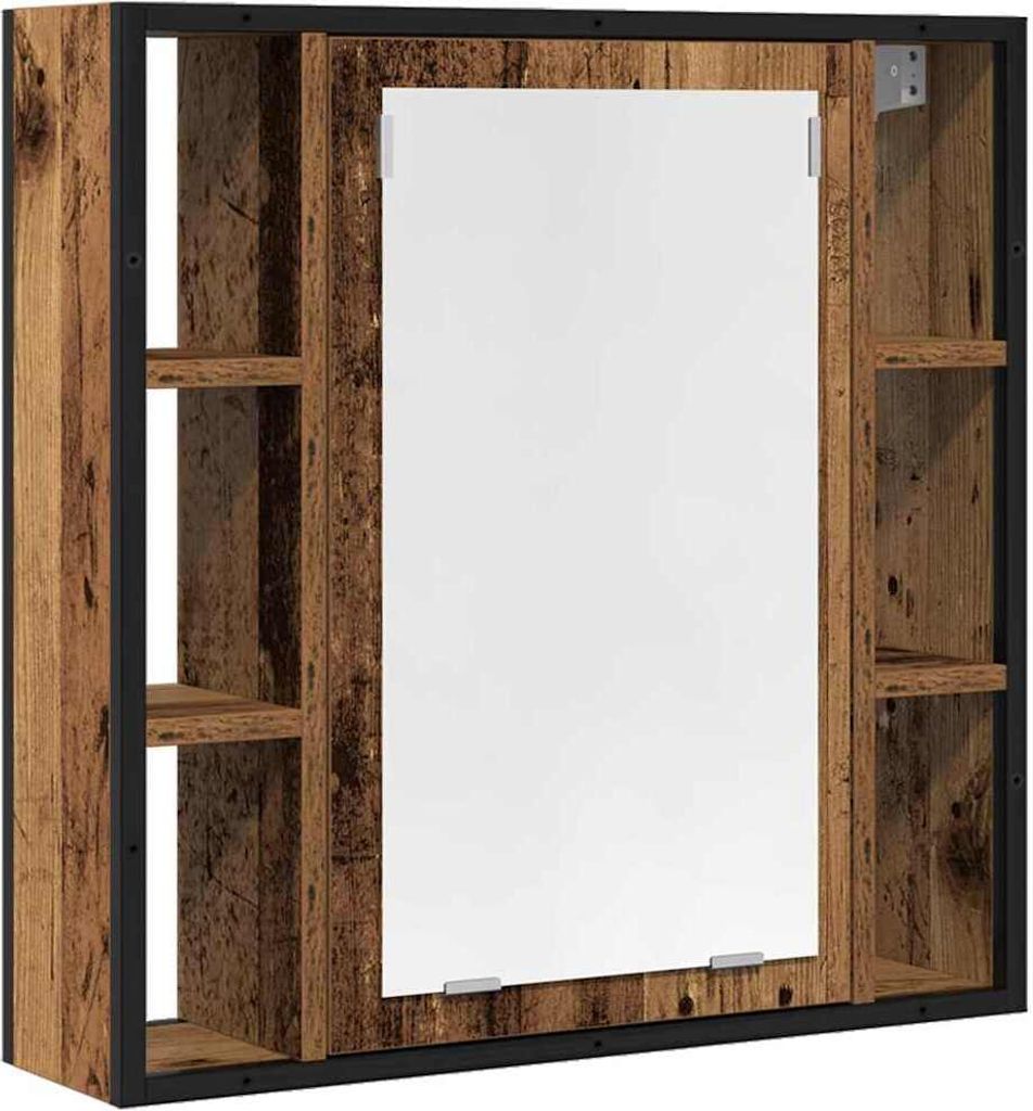 vidaXL Bad-Spiegelschrank Altholz-Optik 60x16x60 cm Holzwerkstoff