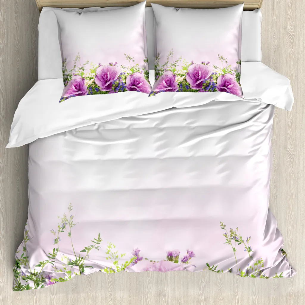 Copripiumino ABAKUHAUS Antiacaro 200x200 - Bouquet Lavanda Verde