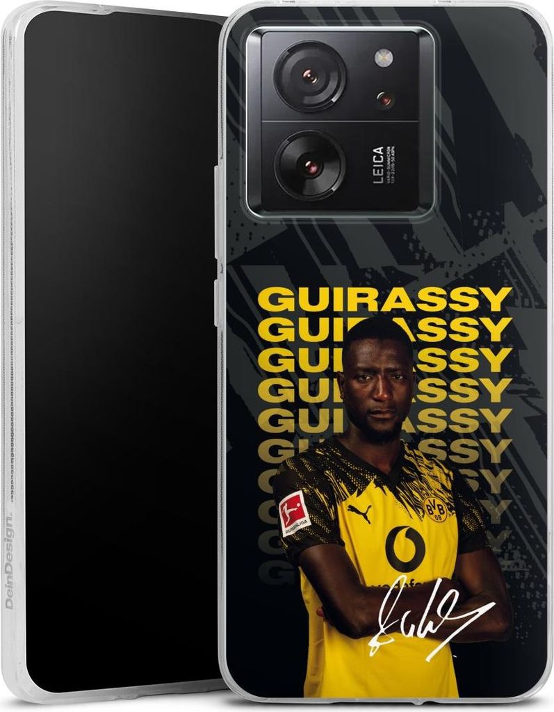 DeinDesign Handyhülle für Xiaomi 13T Pro Silikon Hülle Case Smartphone Schutzhülle BVB Borussia Dortmund Serhou Guirassy