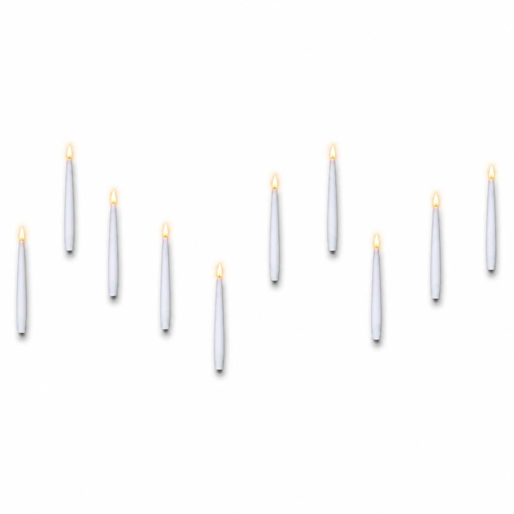 10er Set Schwebende LED-Kerzen – Warmweiß mit Produktbild  KI-generiertes Bild