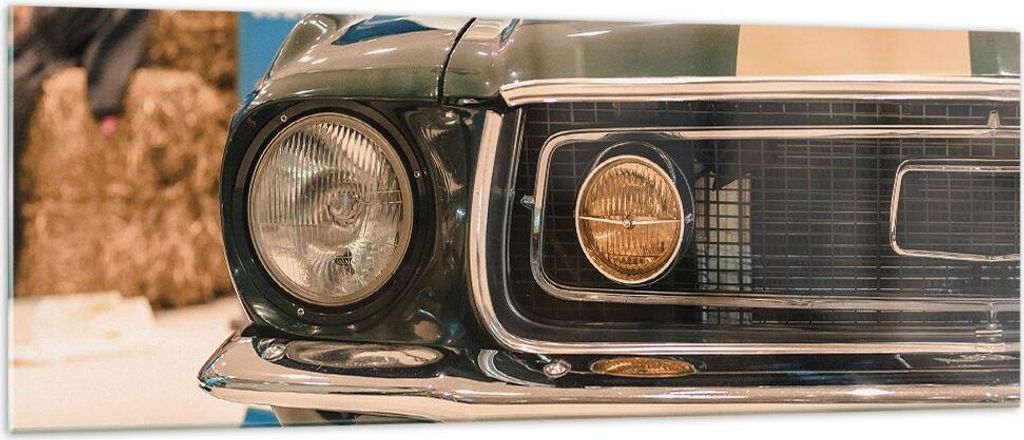 Bilder auf glas - Einteilig - Abdeckung Ford Mustang - 140x50cm - Glasbilder - Wandbilder - Bilder - zum Aufhängen bereit - Wanddekoration aus Gla...