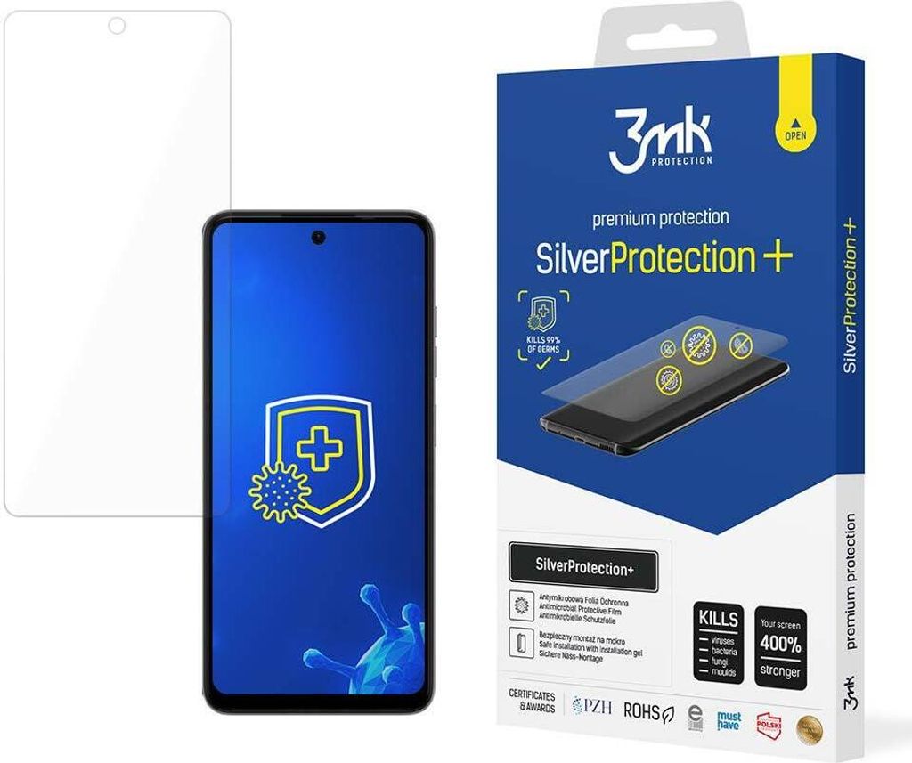 3mk Display Antimikrobielle Schutzfolie SilverProtection+ für Tecno Spark 20C 0,21mm Self-Heal