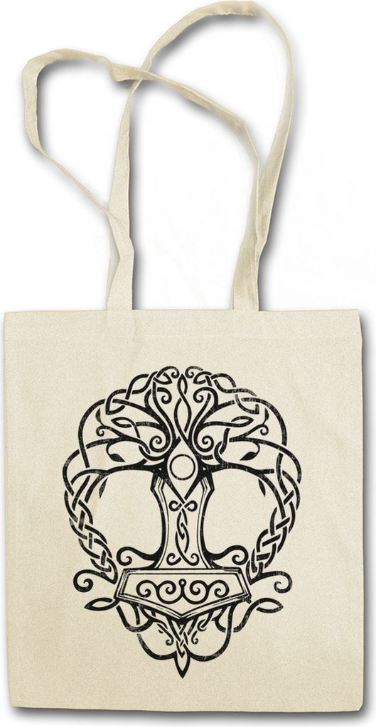Urban Backwoods Yggdrasil Mjölnir, Stofftasche, Farbe: Beige