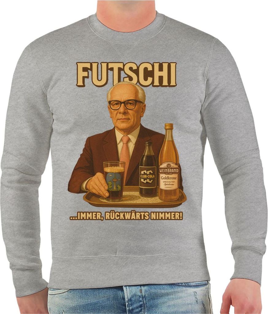 Herren Sweatshirt Futschi immer Rückwärts nimmer