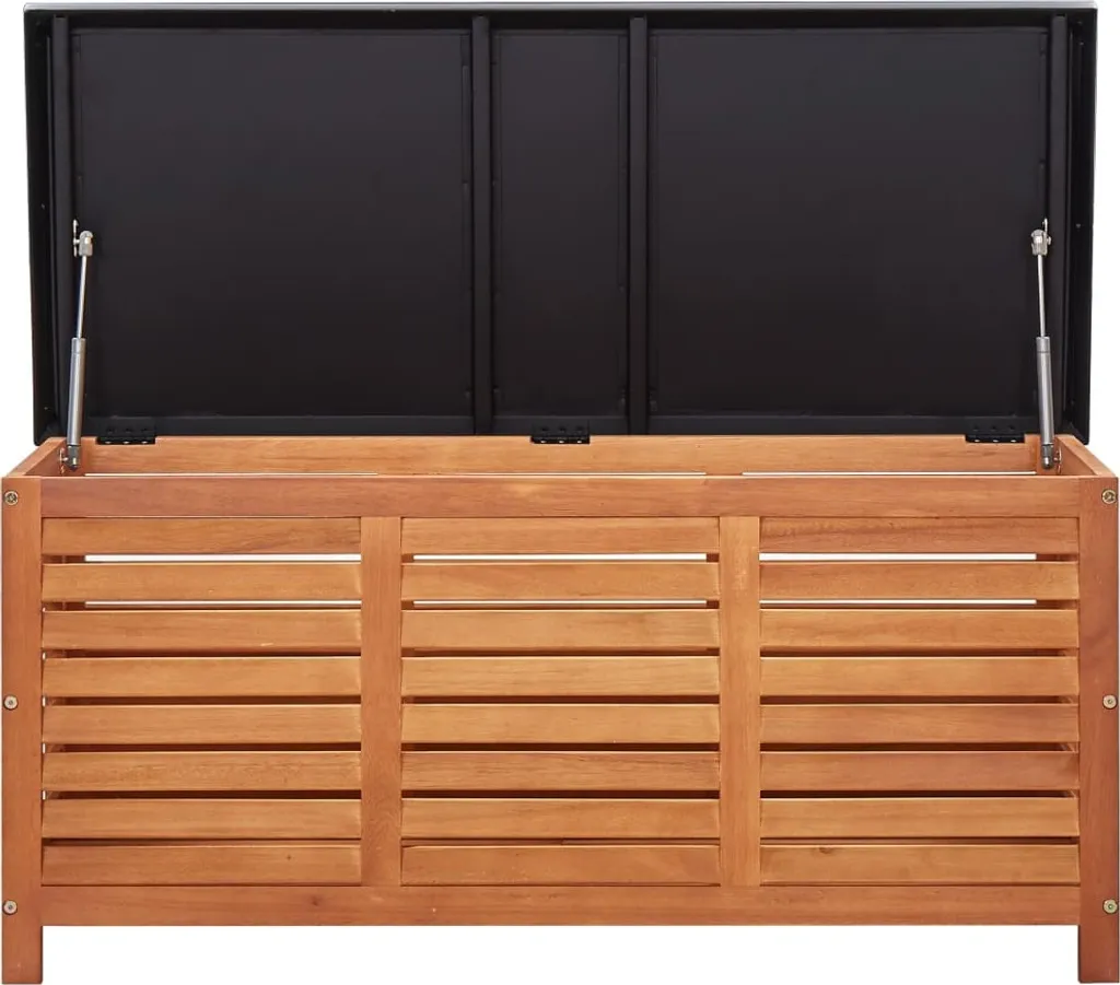Coffre de jardin en eucalyptus 117 cm : la solution rangement durable