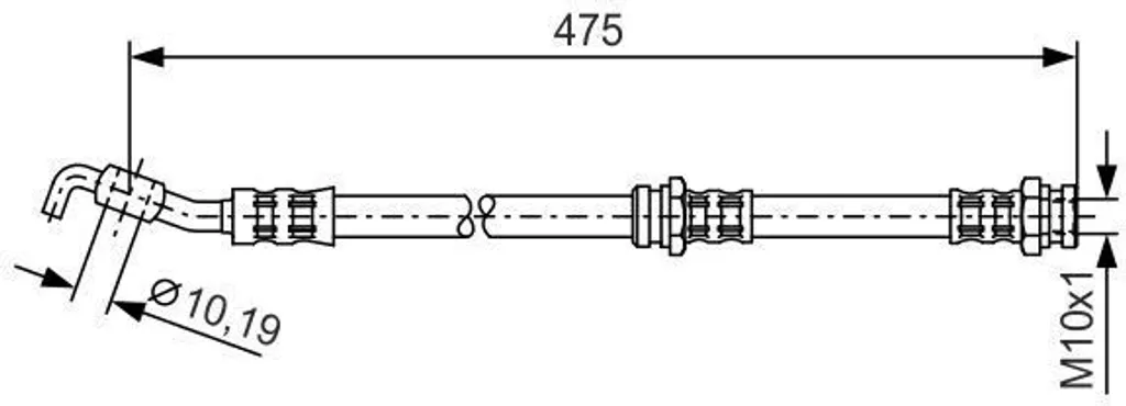 Tuyau de frein Bosch OE E8B22282A - Flexible renforcé Mazda Demio DW