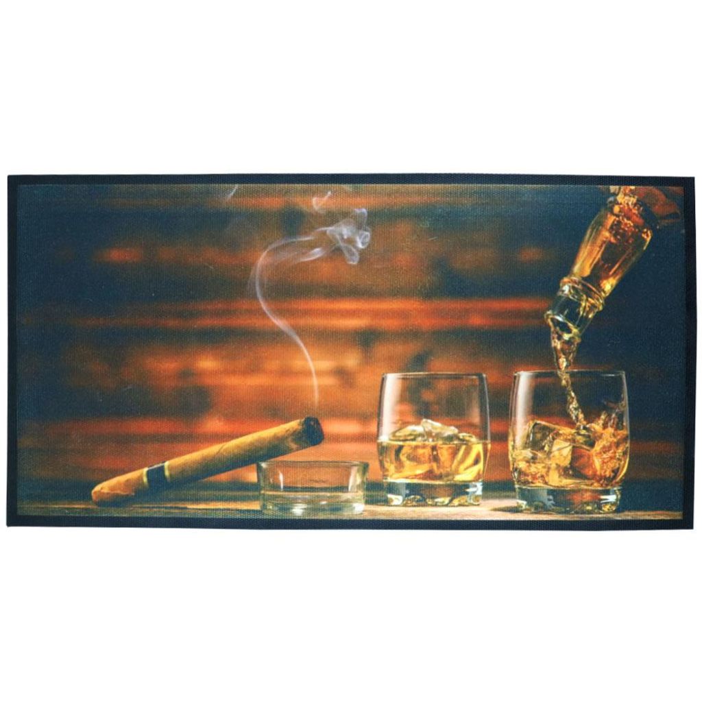 Whiskey Glass Bar Matte - Barläufer - Gastronomie Barmat - Professioneller Barläufer - Whiskey - Abtropfmatte - Bar Dekoration - Gummi - Mancave.