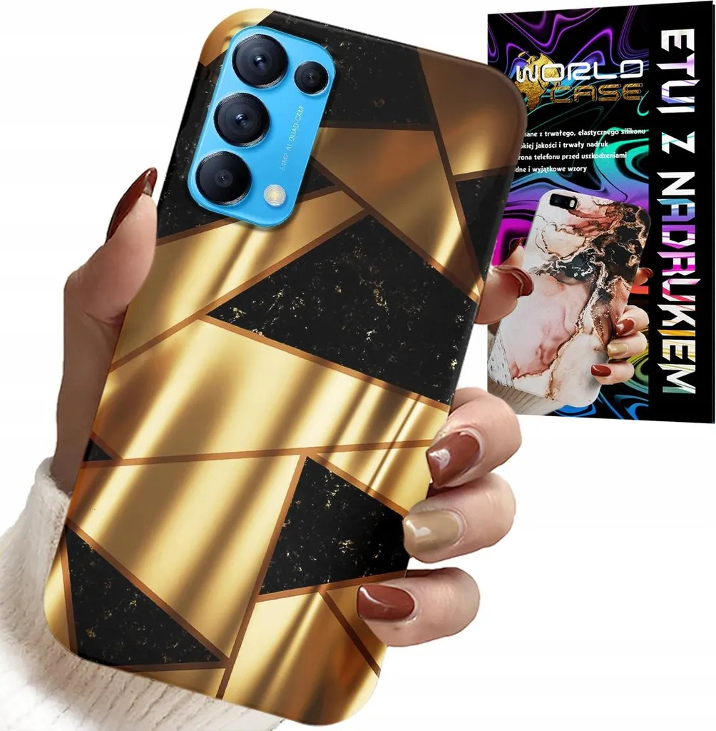 Custodia per Oppo Reno5 4G 5G - Design elegante oro + Hydro Foil