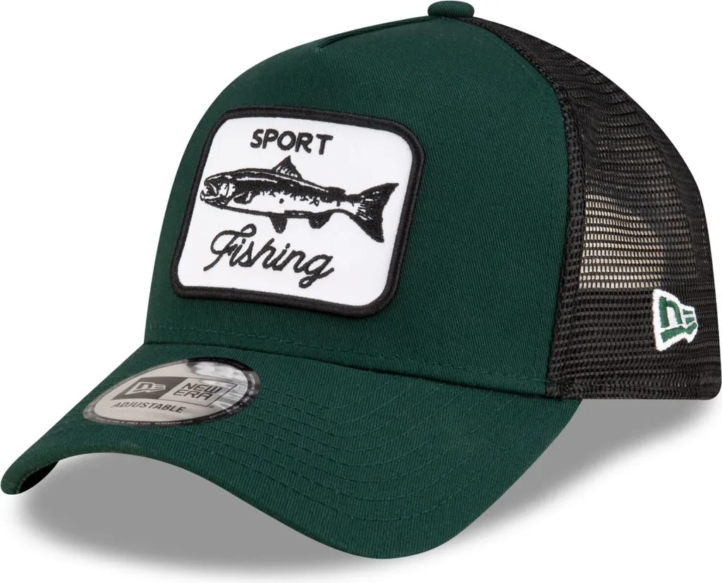 Casquette Mesh New Era Outdoor Fishing avec Visière Courbée Verte