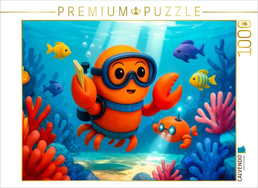 CALVENDO Puzzle Agentenkrabbe taucht tief ins geheime Korallenriff | 1000 Teile Lege-Größe 64x48cm Foto-Puzzle für glückliche Stunden