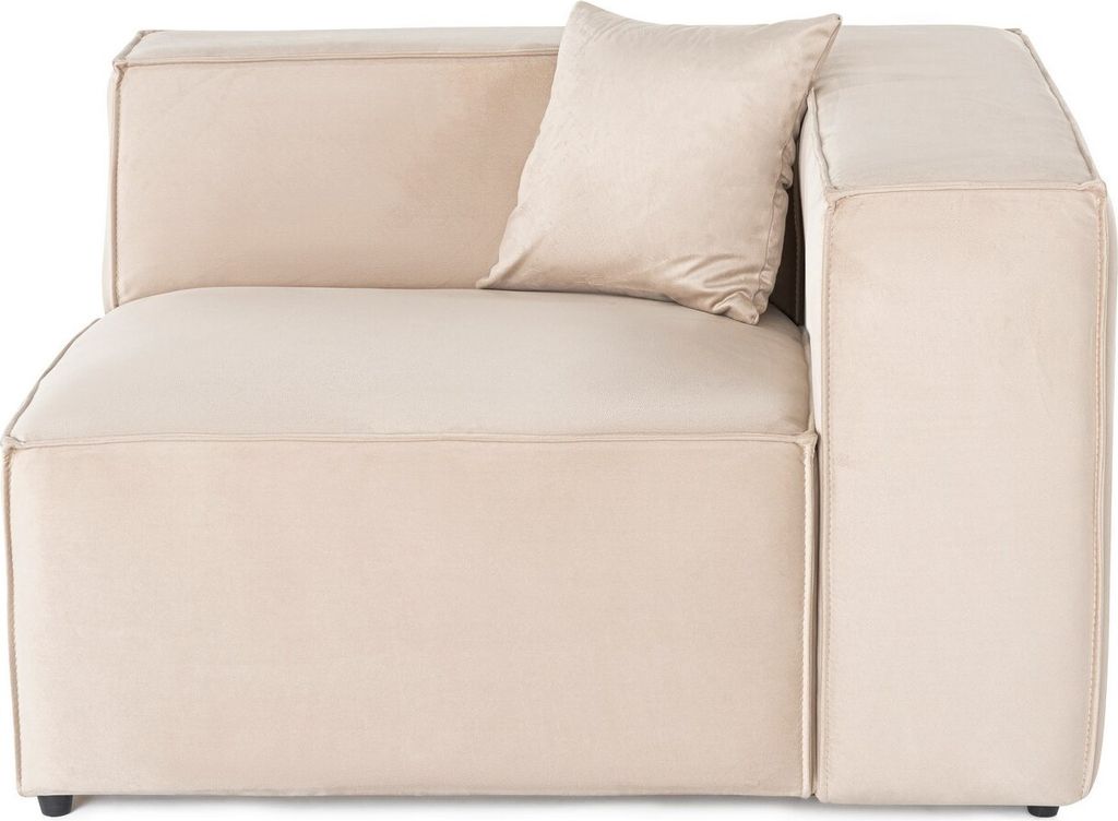 Hanah Home, Lora 1R - Cream, 1-Sitzer-Sofa, 100 % Hainbuche, Creme, 110 x 108 x 65 cm