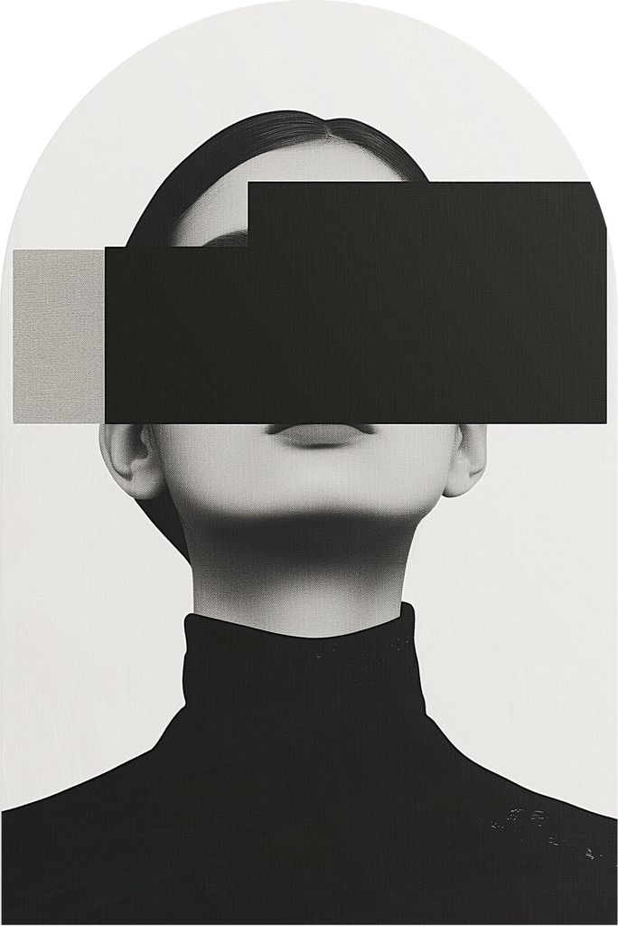 DEQORI Fototapete Rundbogen 60x90 cm 'Stille Maskerade' Wand Tapete Leinwand Sticker