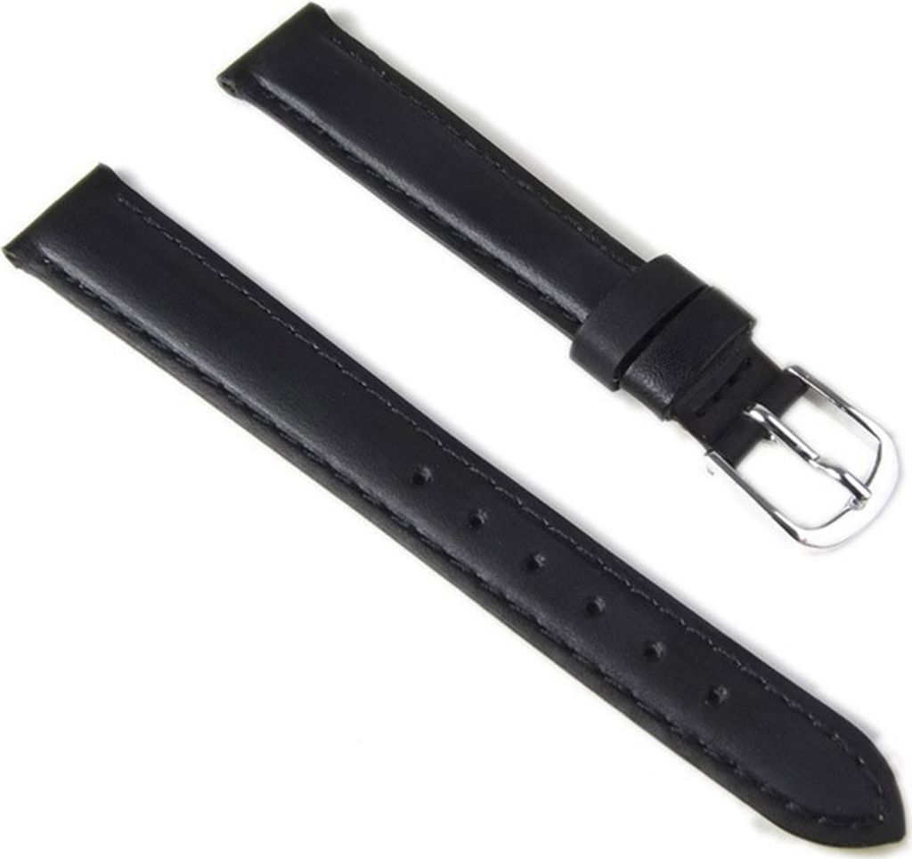 Ersatzband Uhrenarmband Leder Büffel-Kalb schwarz 14mm