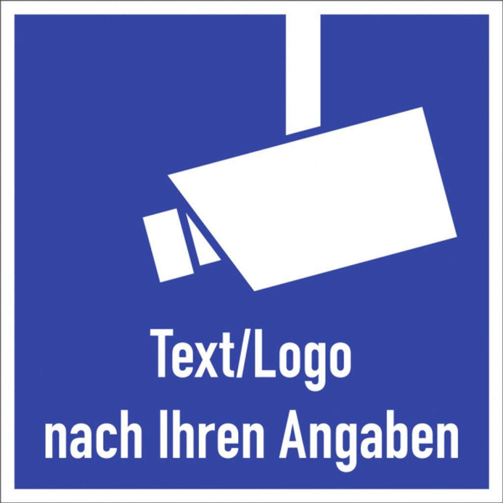 Dreifke Aufkleber, Video-Infozeichen - Text und/oder Logo nach Ihren Angaben...