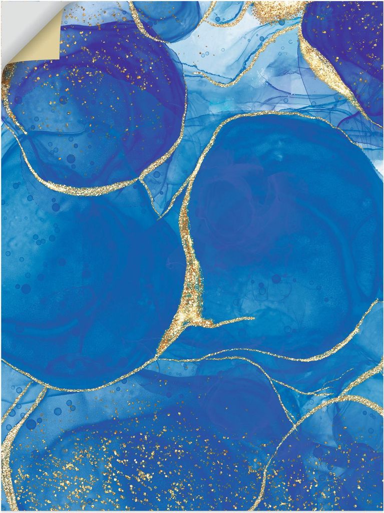 ARTland Wandbild, selbstklebend Flüssiger Blauer Marmor Größe: 30x40 cm