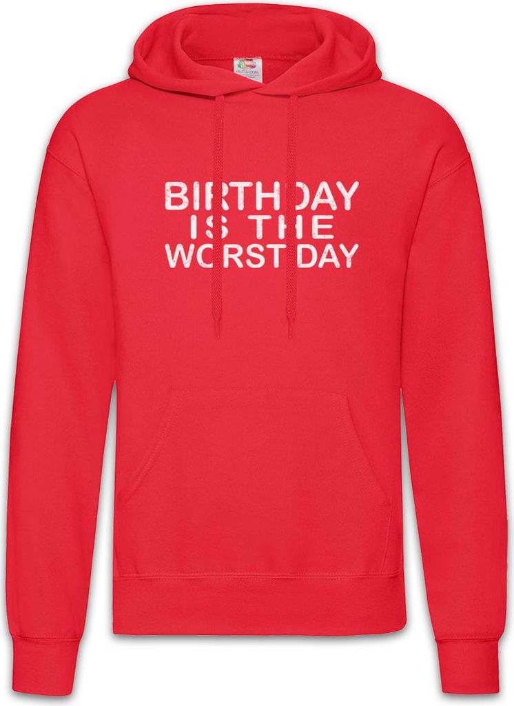 Urban Backwoods Birthday Is The Worst Day, Herren Hoodie, Farbe: Rot, Größe: XL