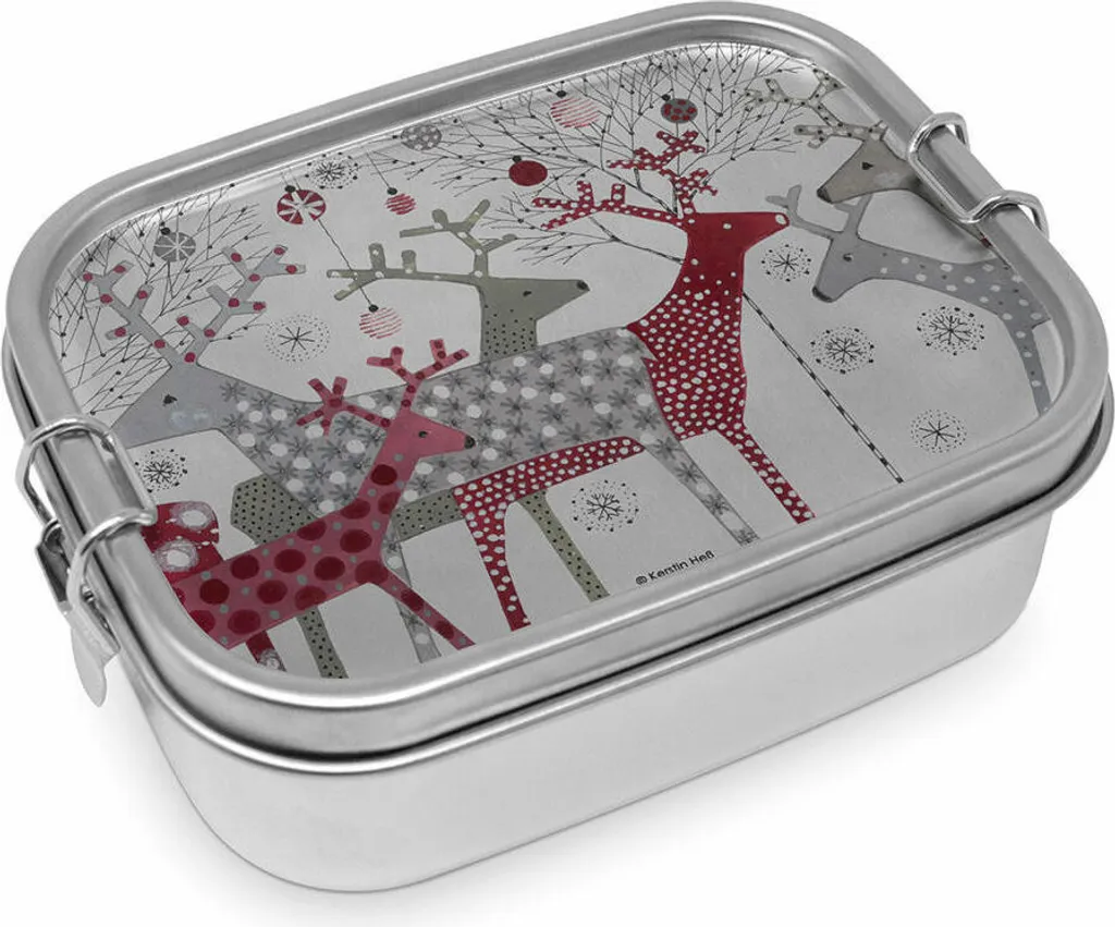 Scatola Porta Pranzo Natalizia PPD Acciaio 900ml | Idea Regalo Inox