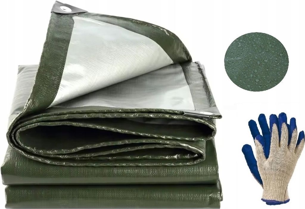 Ekspand | Plane 5x5 m - Grün-Silber - Wasserdicht - Frostbeständig- UV-Schutz - 130g/m?