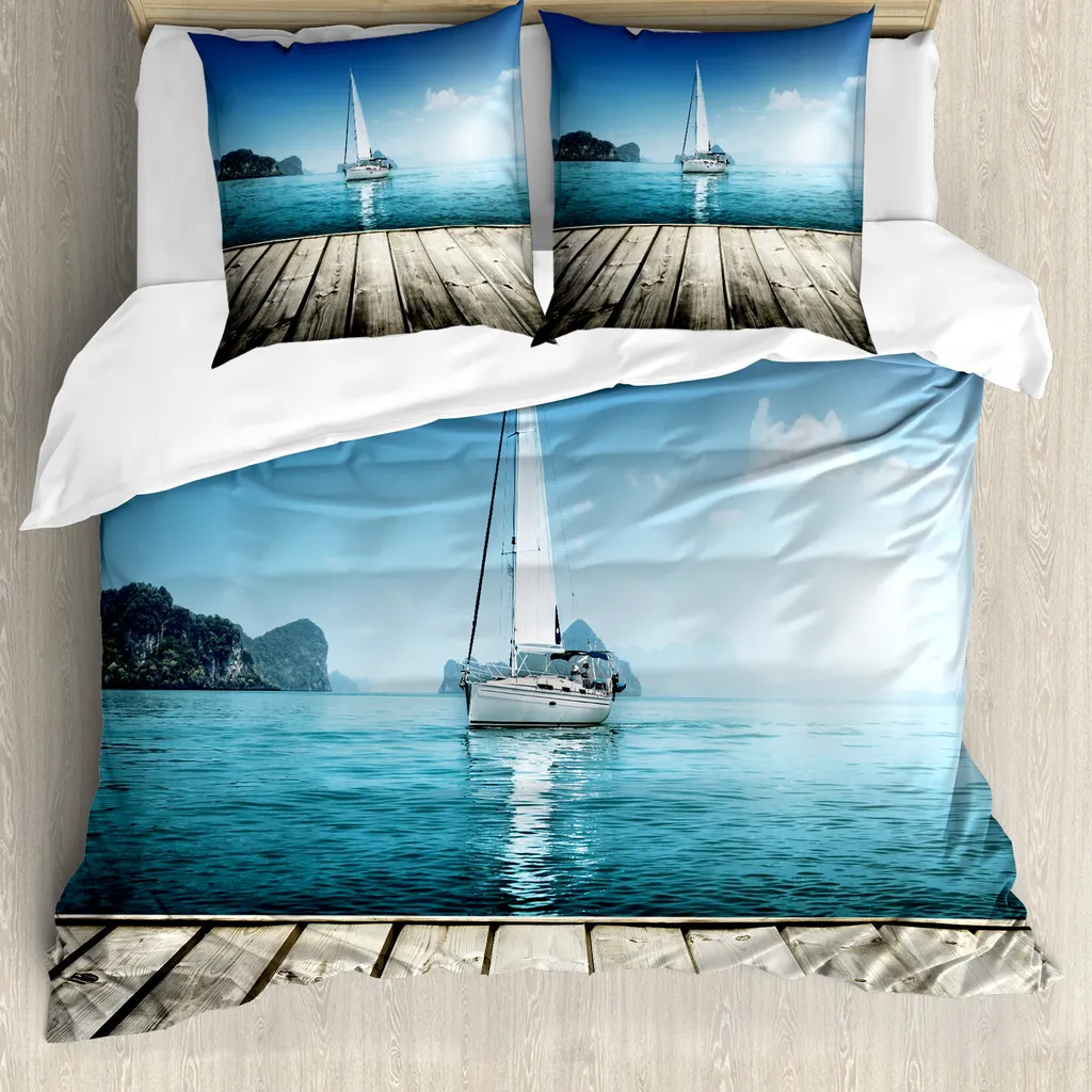 Set Letto Marino ABAKUHAUS 200x200 - Yacht Style e Legno Blu