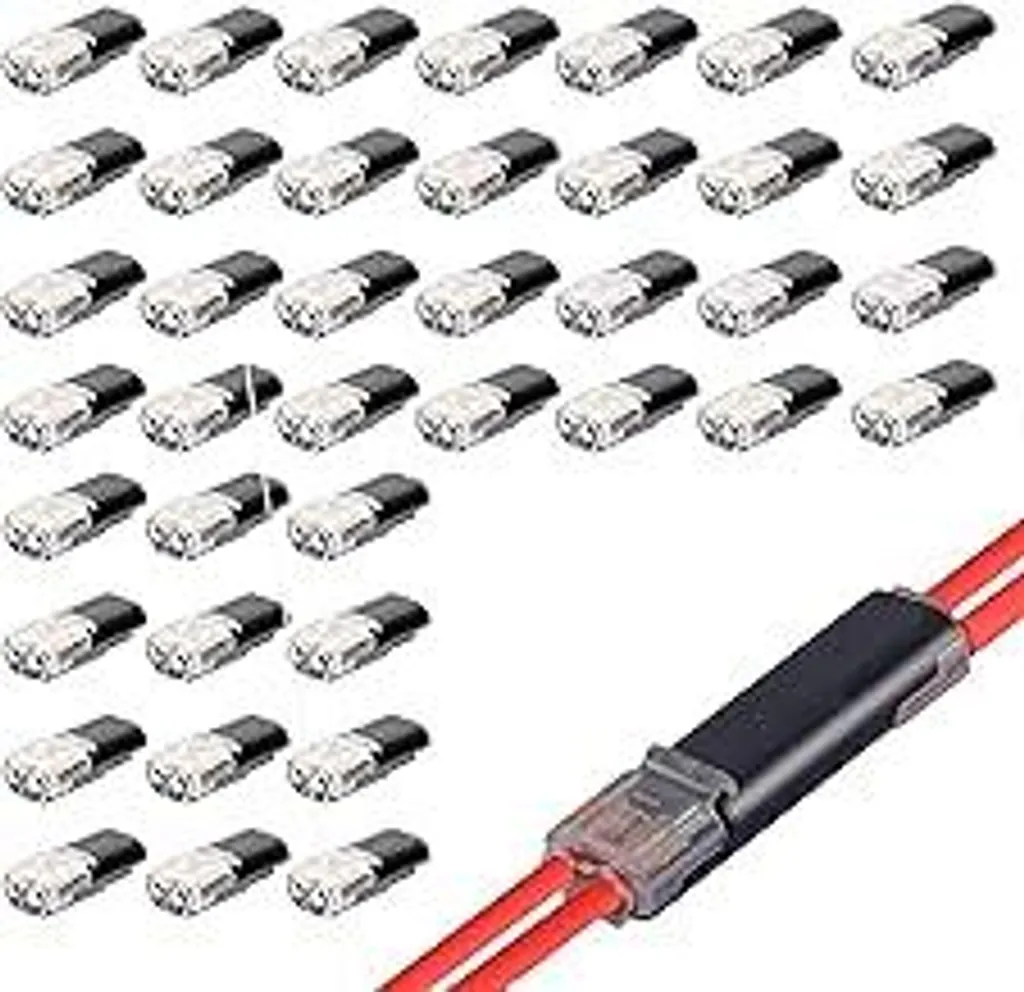 40 connettori per cavi auto impermeabili a 2 poli, spina 12 V a 2 pin, connettori per cavi, connettori a 2 poli, connettori rapidi per cavi 12 V per cavi 18-22 AWG a crimpare