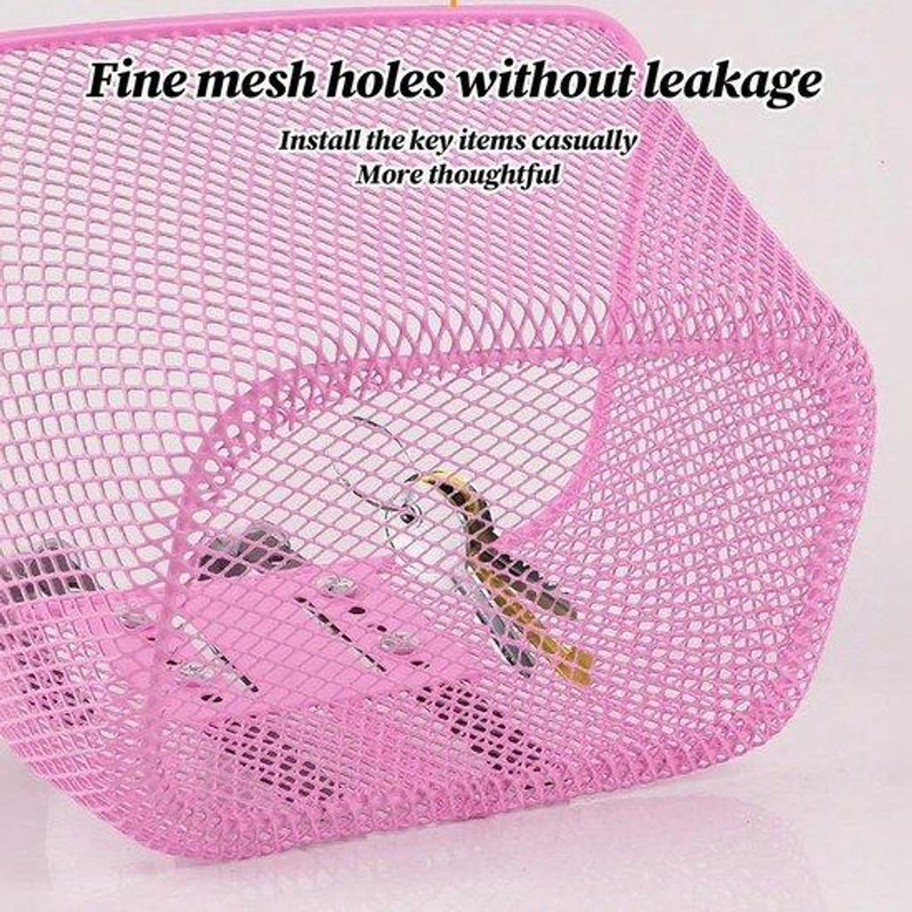 Kinderfahrradträger - Abnehmbarer Träger - Fahrrad und Einkauf - Werkzeugfreie Montage - 26 x 17 x 15.5 cm - Rosa