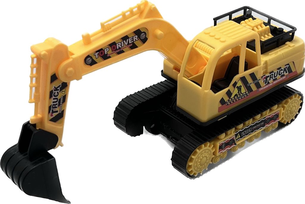 jameitop Bagger mit beweglicher Schaufel und Kanzel 20 cm Spielzeug Kinderbagger