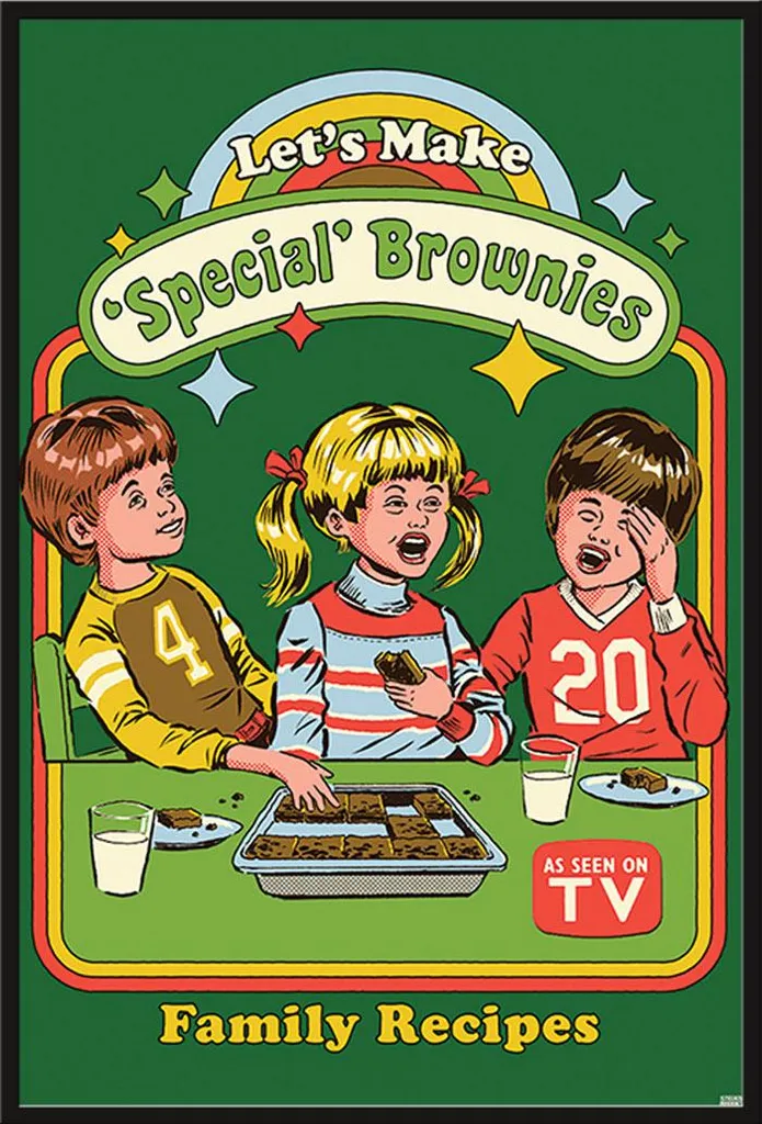 Affiche Steven Rhodes Let's Make Special Brownies avec cadre noir Shinsuke