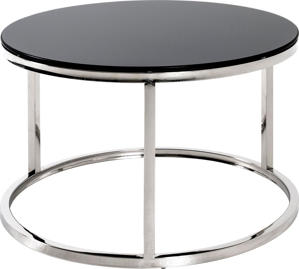 HAKU Beistelltisch Couchtisch edelstahl, schwarz - Edelstahl, Sicherheitsglas 8 mm, B/H/T: 60x36x60 cm