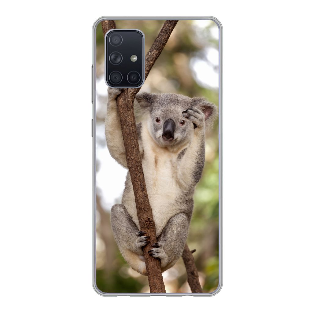 MuchoWow Handyhülle Schutzhülle Hülle für Samsung Galaxy A51 Koala - Äste - Tier - Kinder - Jungen - Mädchen Silikon Softcase Handy Hülle ...