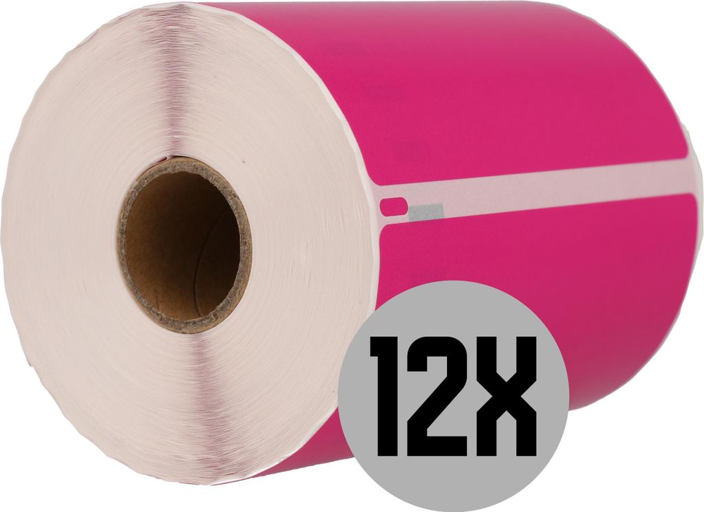 DULA Labels - Kompatibel mit Dymo S0904980 Labels - Rosa - Große Versandetiketten - 12 Rollen - 104 x 159 mm - 220 Etiketten pro Rolle