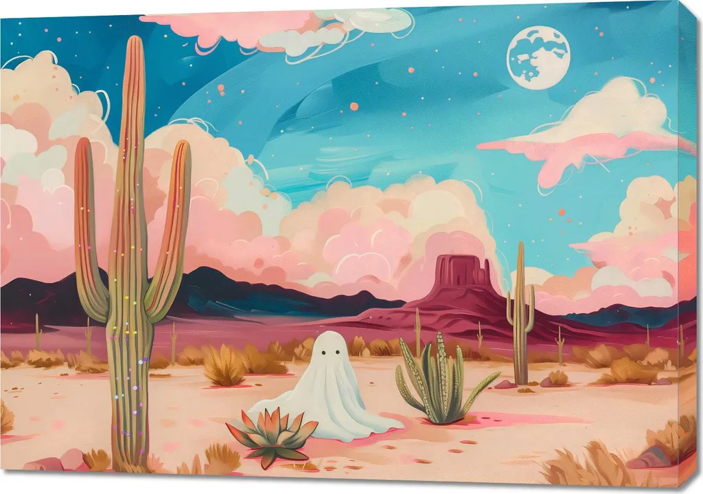 Impression sur Toile Esprit parmi les cactus 100x70 - Finition Premium