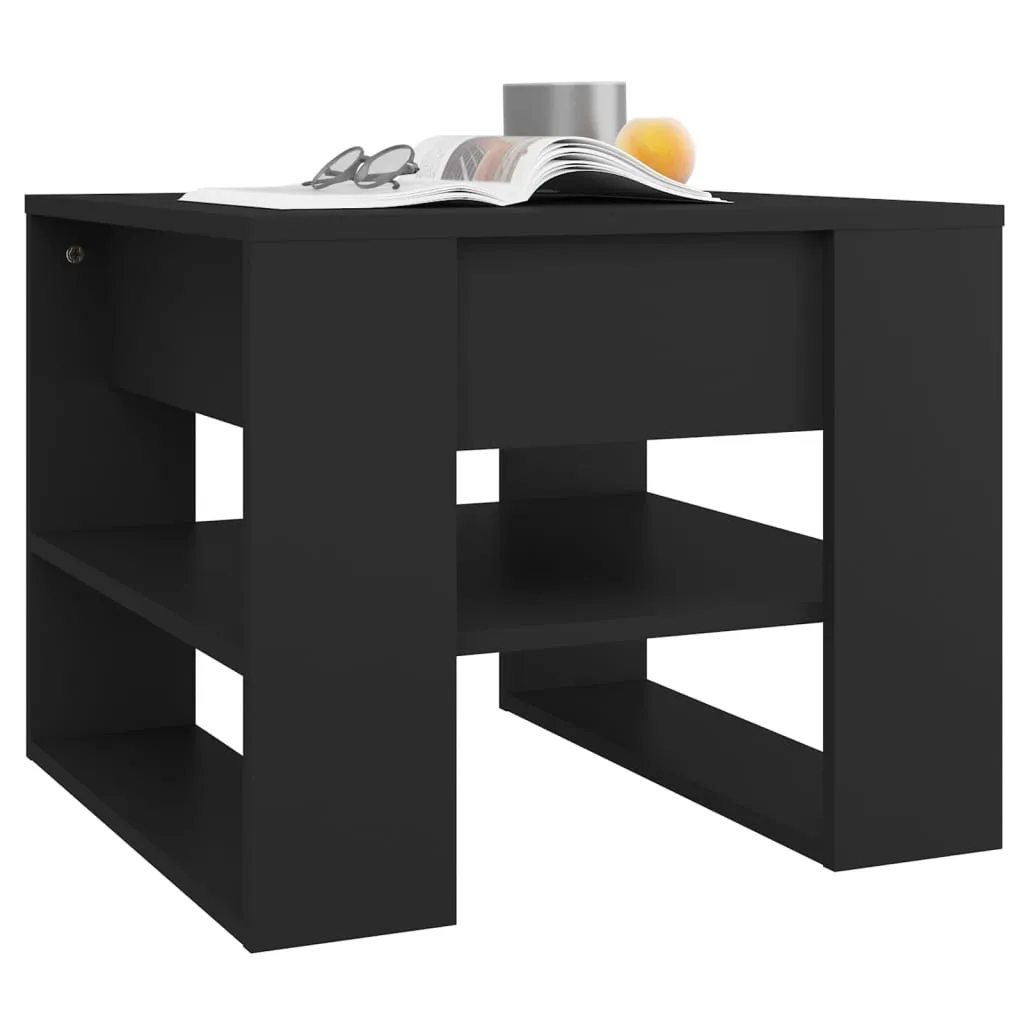 vidaXL Tavolino Nero 55,5x55x45 cm in Legno per Salotto - Offerta Online - 13