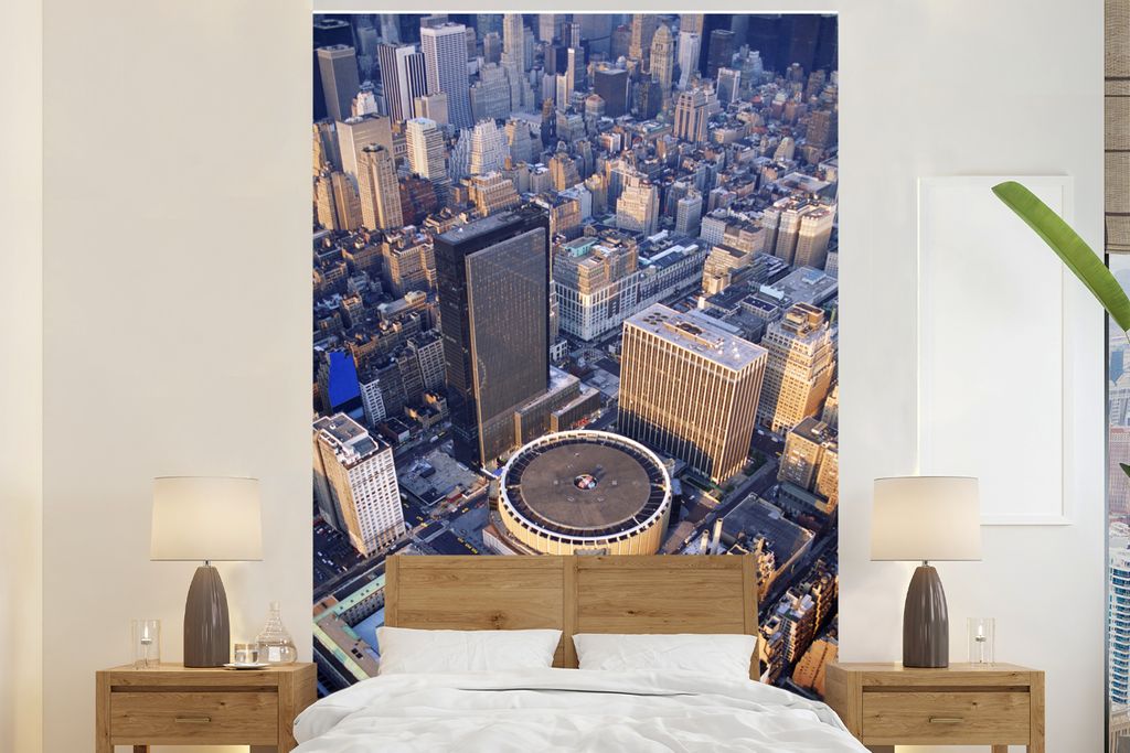 MuchoWow Fototapete für Wohnzimmer oder Schlafzimmer Wandtapete Vinyl Motivtapete New York - Amerika - Zentrum - 160x240 cm - Vinyltapete