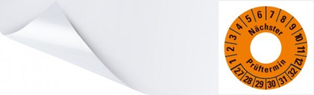 Dreifke Kabelprüfplakette Nä.Prüftermin 27-32,orange,Folie,selbstkl.,95x25mm...