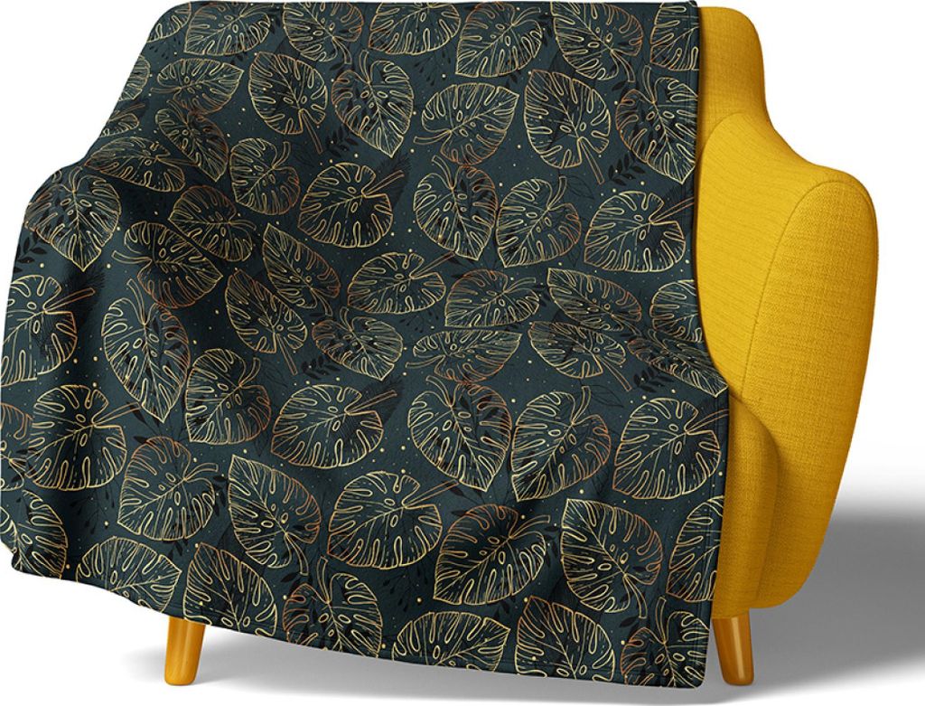 Microfleece-Decke Leaves in Herbstfarben 150x200 cm