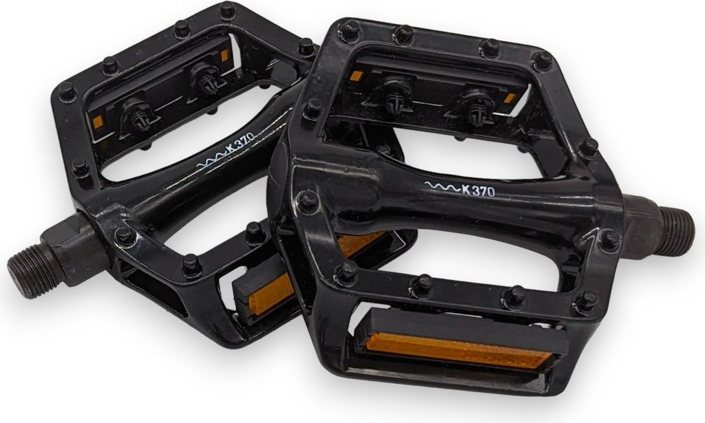 MTB - BMX Pedal 9/16" Aluminium schwarz mit Pins und Reflektoren