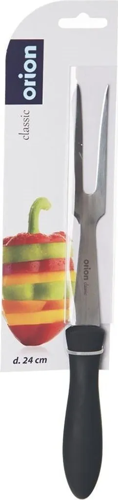 Forchetta da cucina professionale in acciaio inox e plastica nera - 22cm - 6