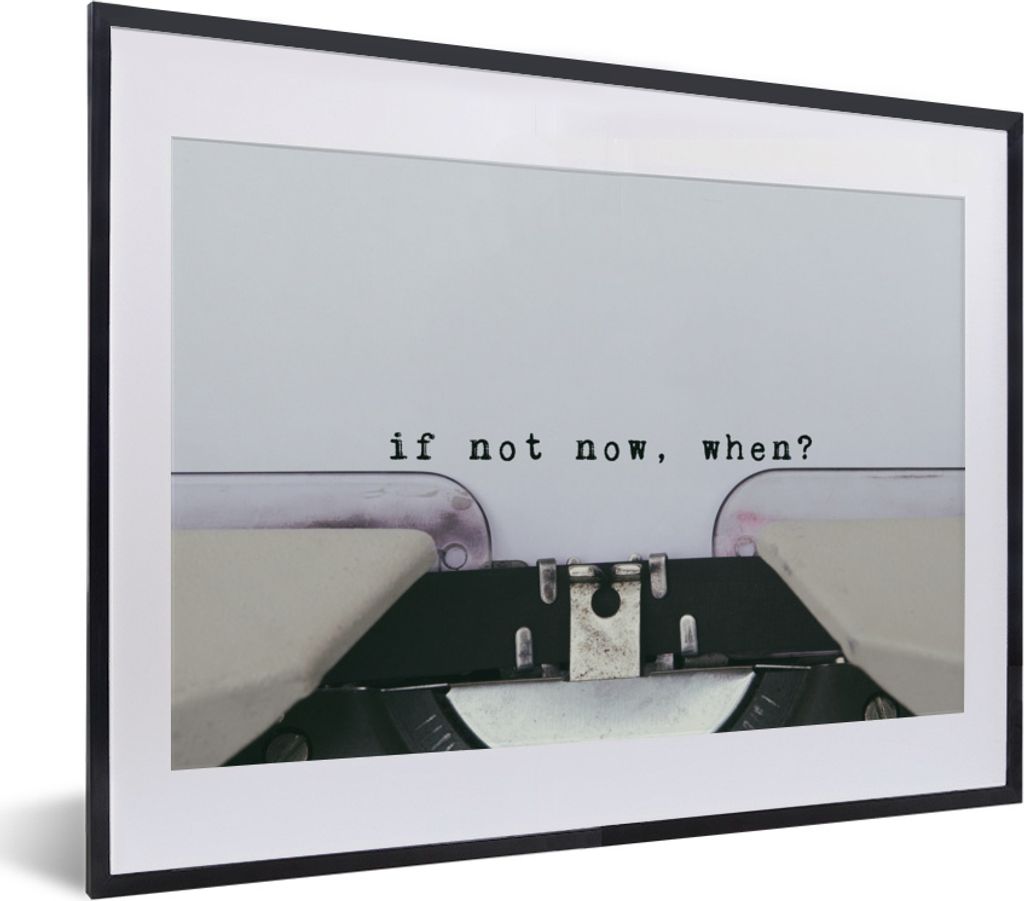 MuchoWow MuchoWow Gerahmtes Poster Schreibmaschine - Retro - Zitate 40x30 cm - Poster mit zchwarzem Bilderrahmen - Bilderrahmen - Poster im Rahmen