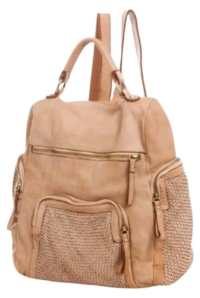 Bag Svetta Beige Backpacker Designer Rucksack Damenhandtasche Schultertasche Leder Italy Neu