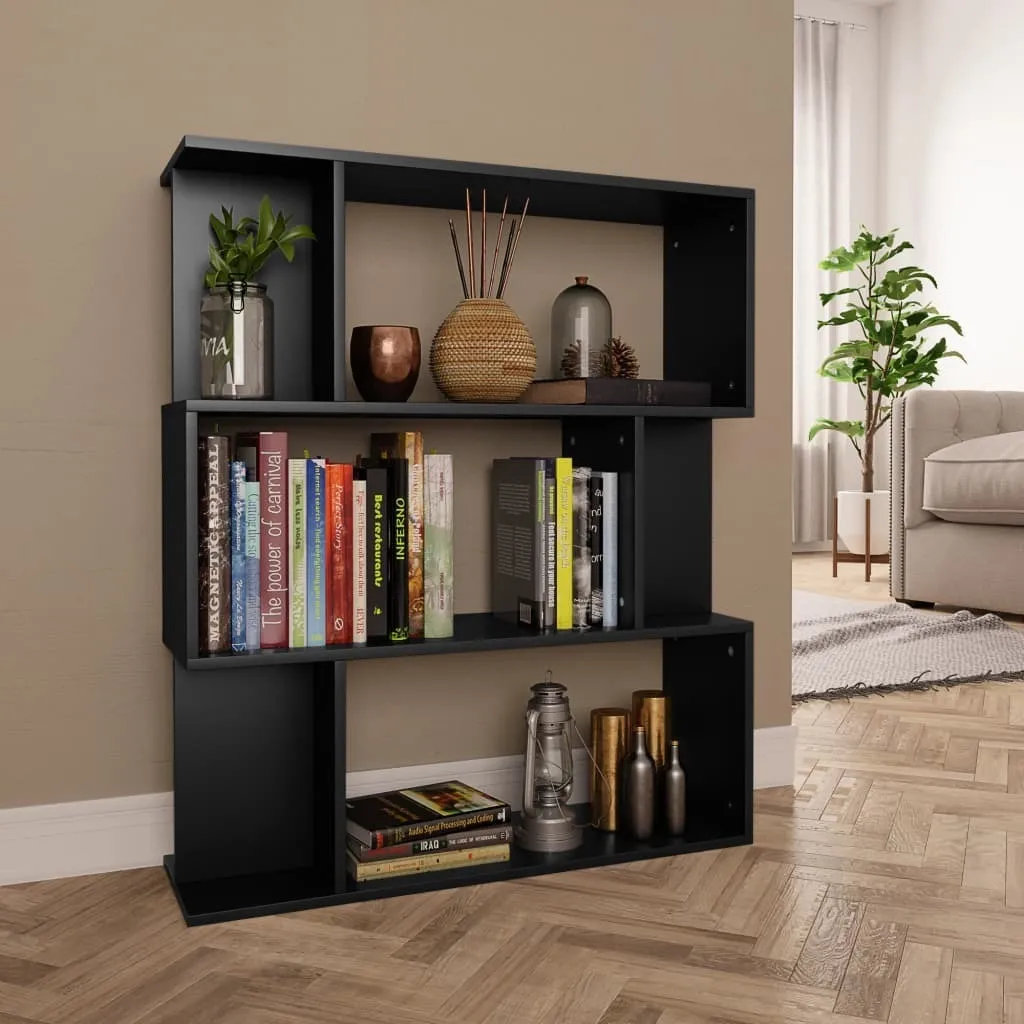 Meuble de Séparation de Pièce Noir 80x24x96 cm pour Salon et Bureau - 2