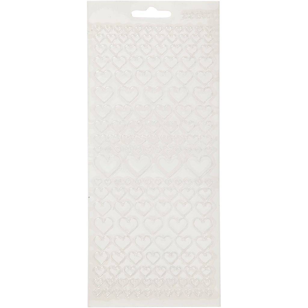 Creativ Firmenaufkleber, Herzen, Bogen 10x23 cm, transparent, 1 Bogen