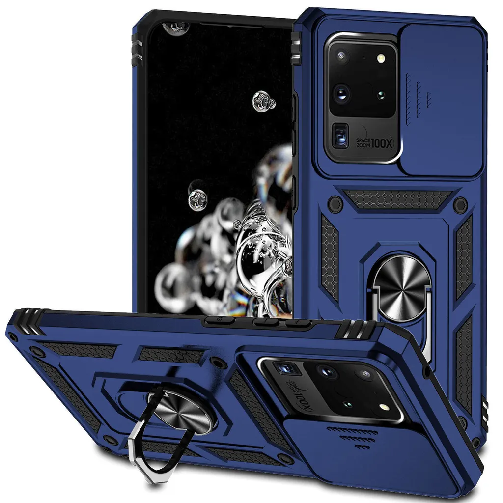 Custodia Samsung S20 Ultra Rugged Blu: Protezione Fotocamera e Ring