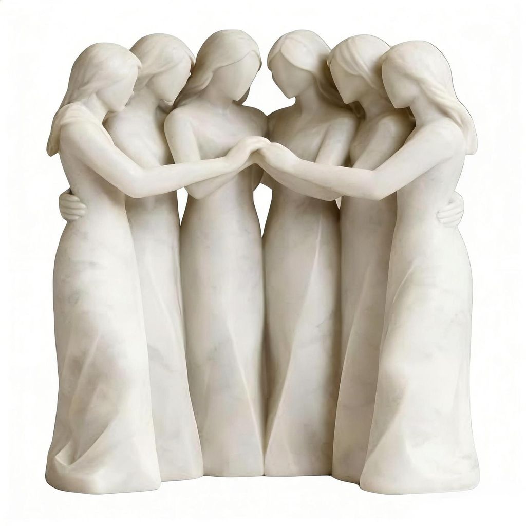 Schwesternfigur, handgeschnitzt aus Kunstharz, 5/6 cm, Freundschaftsskulptur für Schwestern, Weihnachts- oder Geburtstagsgeschenk für beste Freun...
