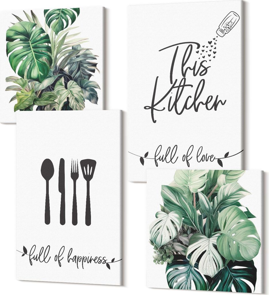 Leinwandbilder Mehrteilig 4-teilig – Modernes Design – Hochwertiger Polycanvas Kunstdruck – Wanddekoration & Wandkunst – Bilder für Zuhaus...