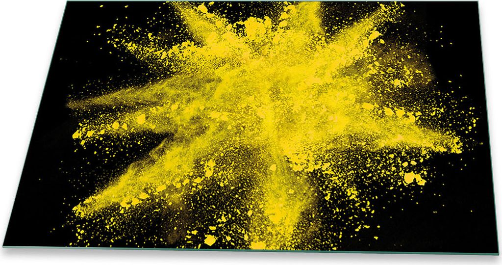 Herdabdeckplatte Glaskeramikfeld Spritzschutz Glas Universal Deko 80x52 Abstrakt Gelb